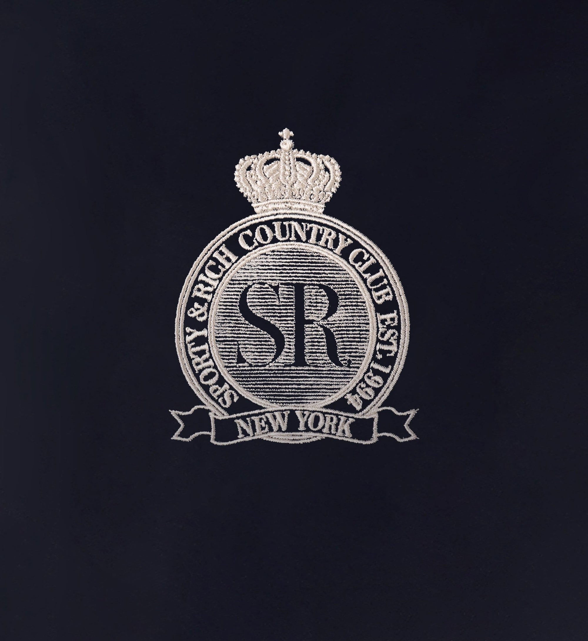 Royal Club Nylon Varsity Jacket - Navy & White