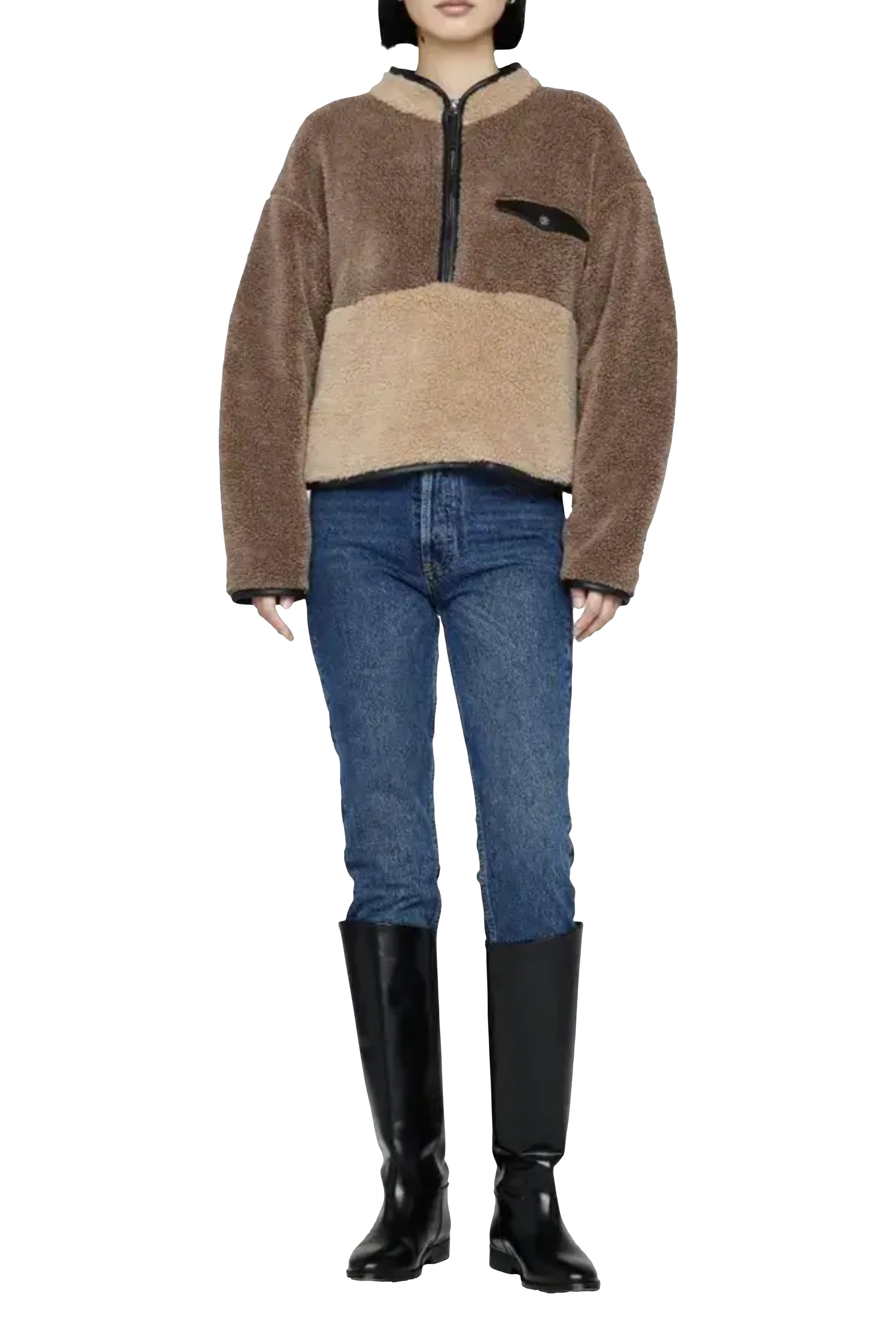 ROYCE PULLOVER - BROWN AND CAMEL