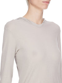 CROPPED HOODED RIB LS T