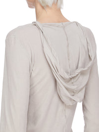 CROPPED HOODED RIB LS T
