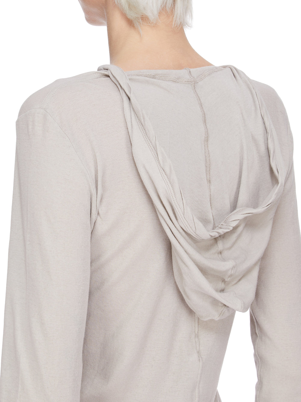 CROPPED HOODED RIB LS T