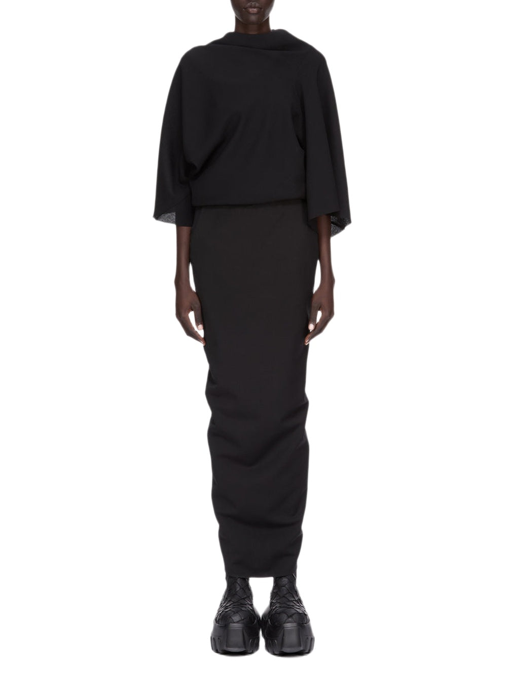 Pillar Soft long wool skirt - Black