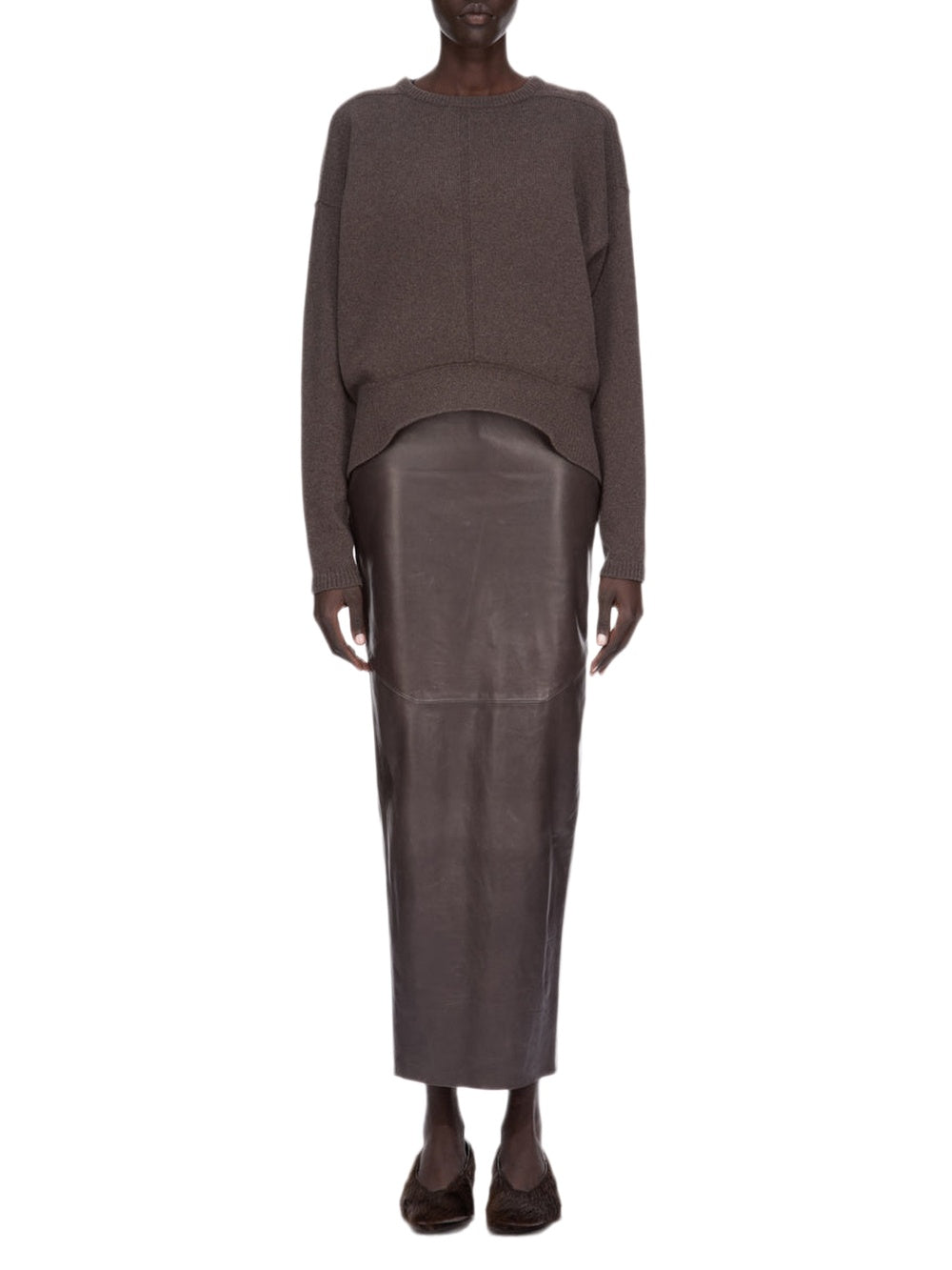 Jupe Dirt Pillar en cuir - Dark Dust