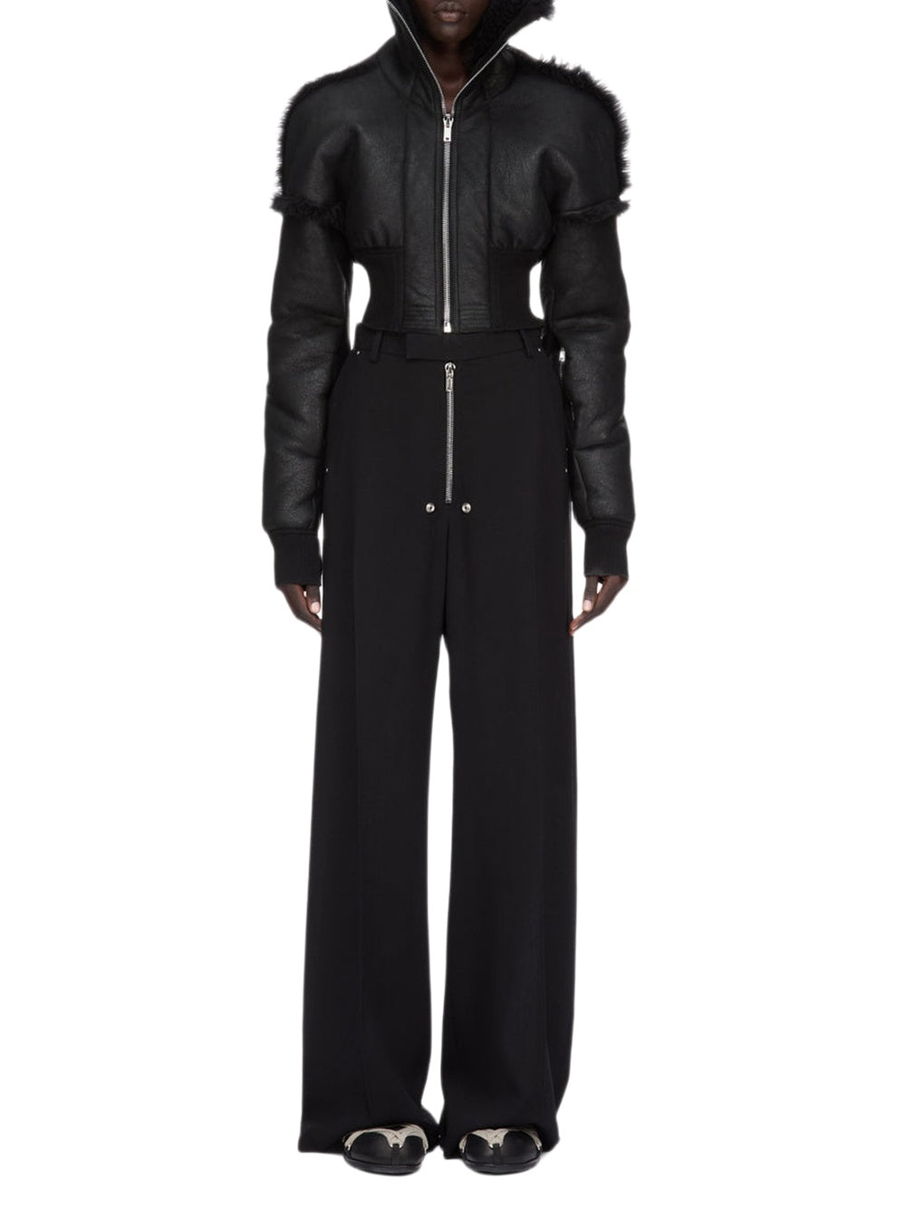 Belas wide-leg wool trousers - Black