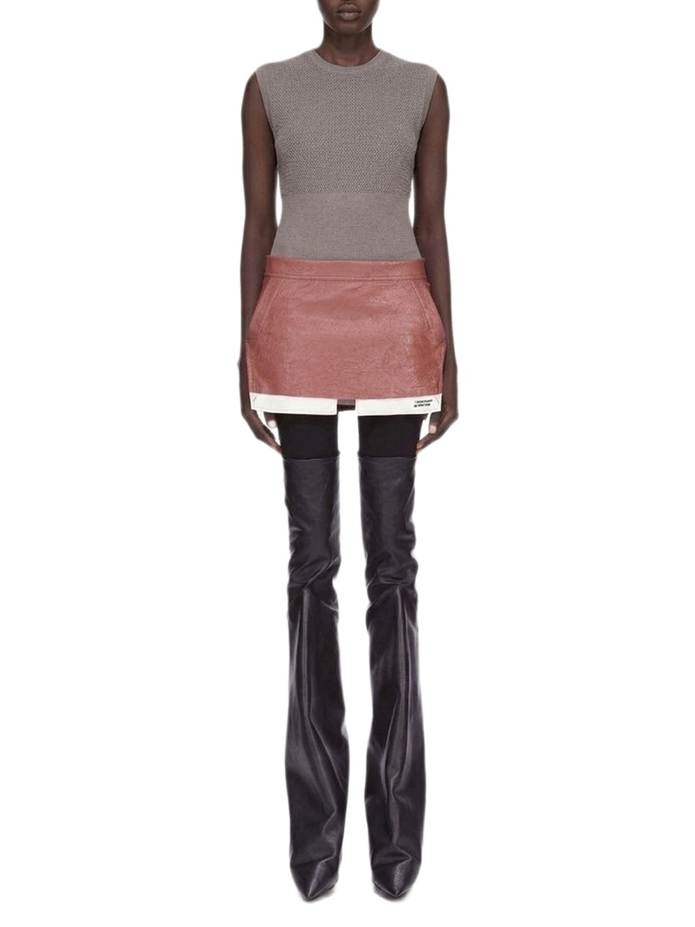 Jupe mini Fog Cutoff en cuir - Rosewood