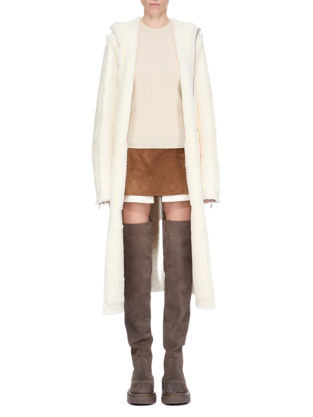 Jupe mini Fog Cutoff en cuir - Chestnut