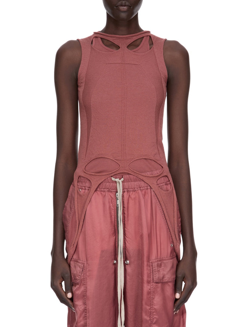 Top Slashed sans manches en laine - Rosewood