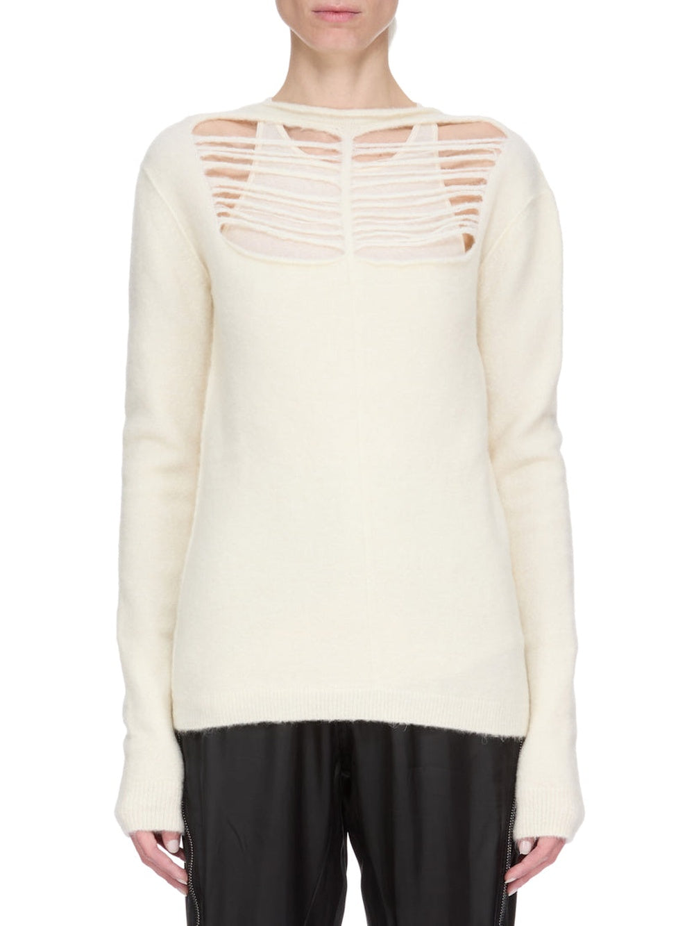 Long-sleeved woollen jumper - Milk