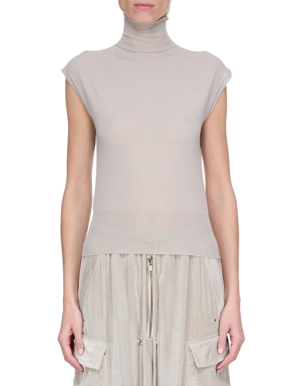 Top sans manches à col roulé en laine - Pearl
