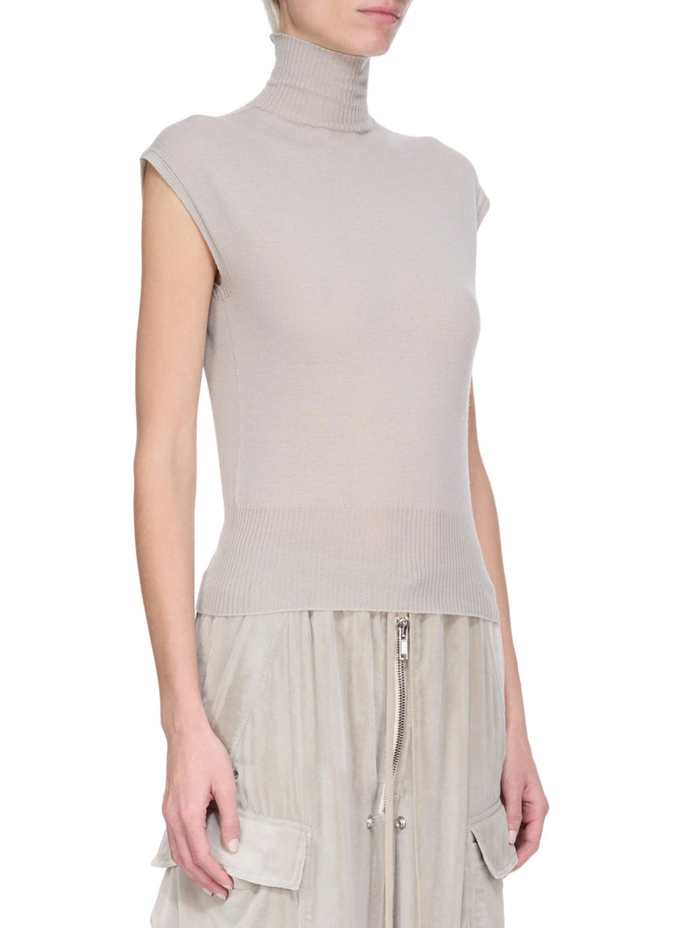 Top sans manches à col roulé en laine - Pearl