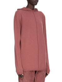Oversized wool hooded jumper - Rosewood