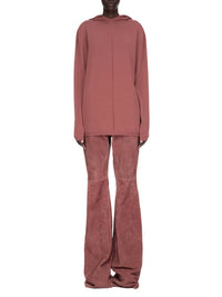 Oversized wool hooded jumper - Rosewood