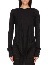 Cardigan Wrap court en laine - Black