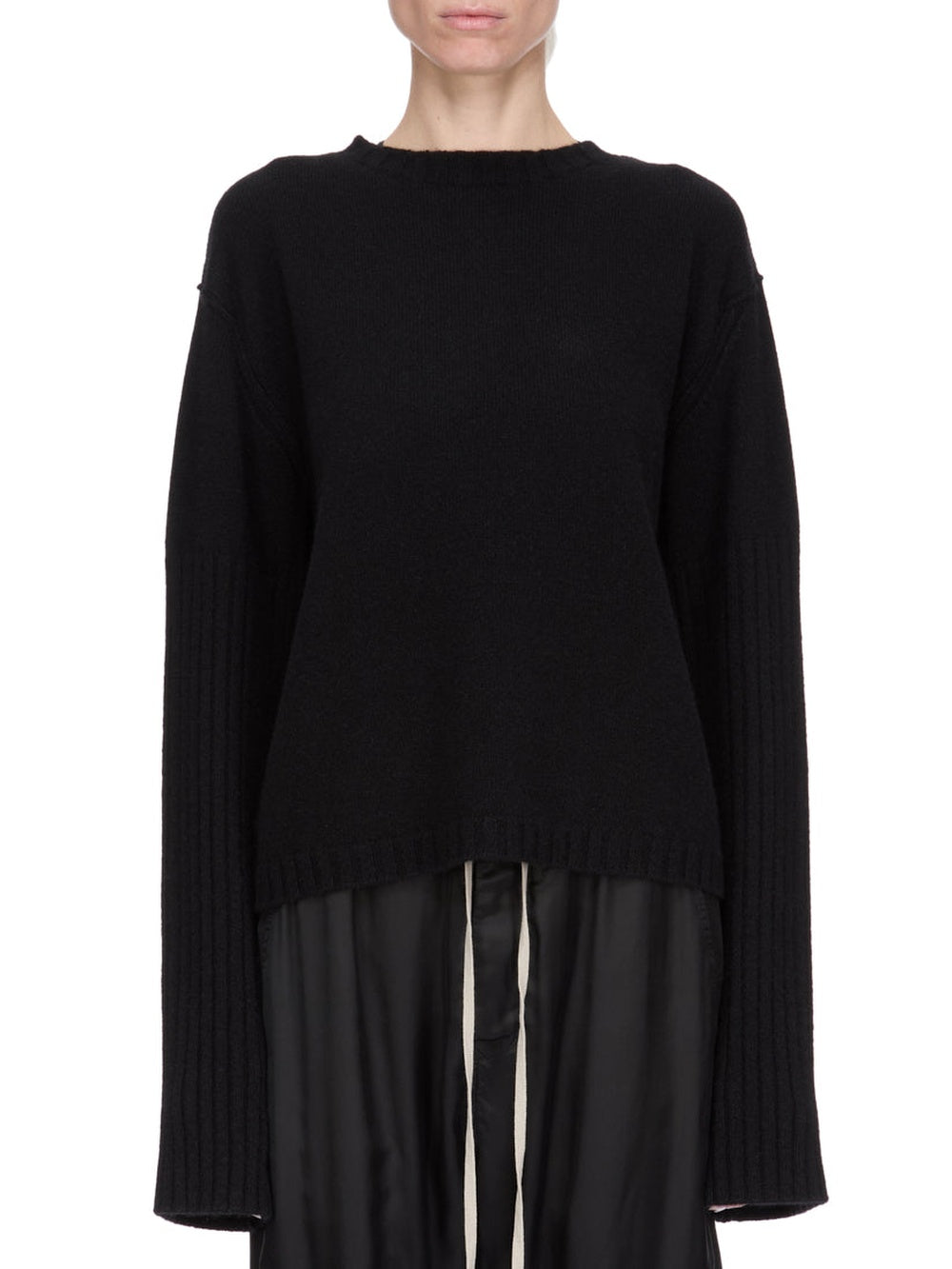 Pull col rond en cachemire - Black