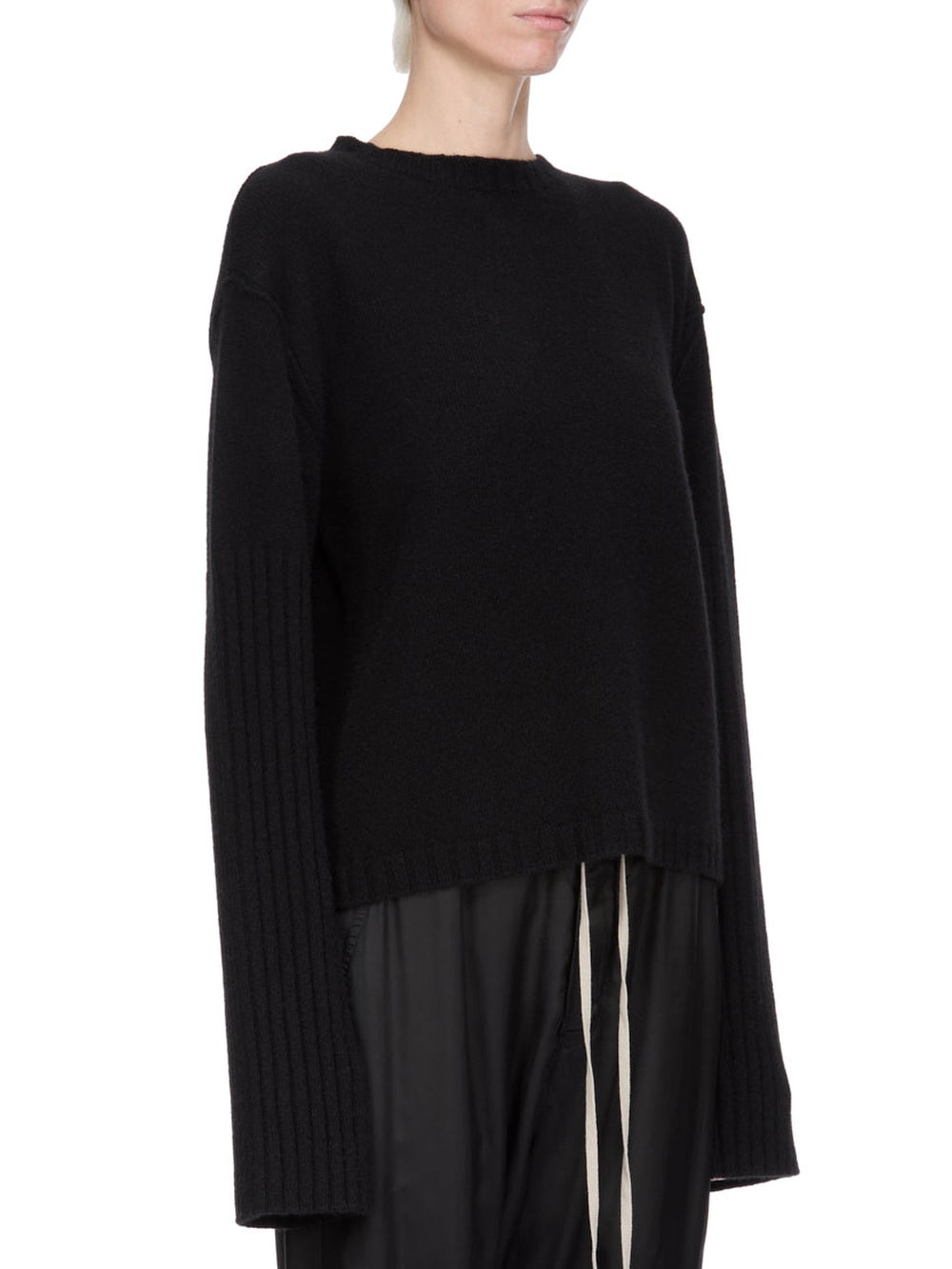 Pull col rond en cachemire - Black