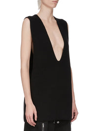 V-neck cashmere tank top - Black
