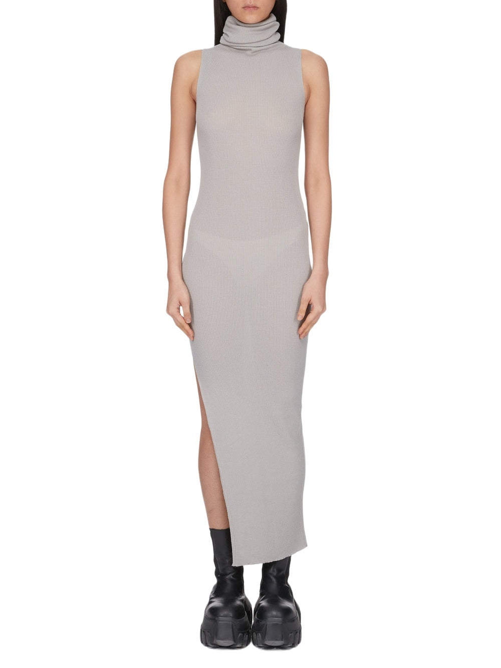 Sleeveless wool tube dress - Pearl