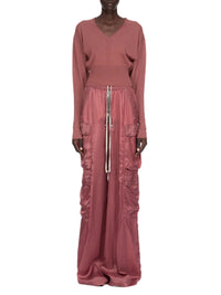Pull court col V en laine - Rosewood