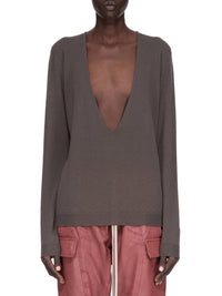 Extreme V-neck wool jumper - Dark Dust
