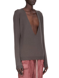Extreme V-neck wool jumper - Dark Dust