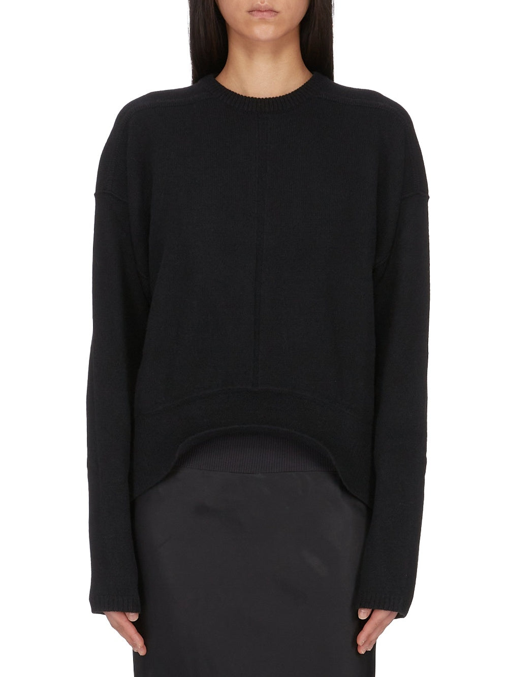 Round-neck cashmere jumper - Black