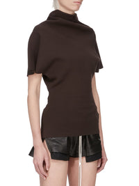 Top drapé en maille - Brown