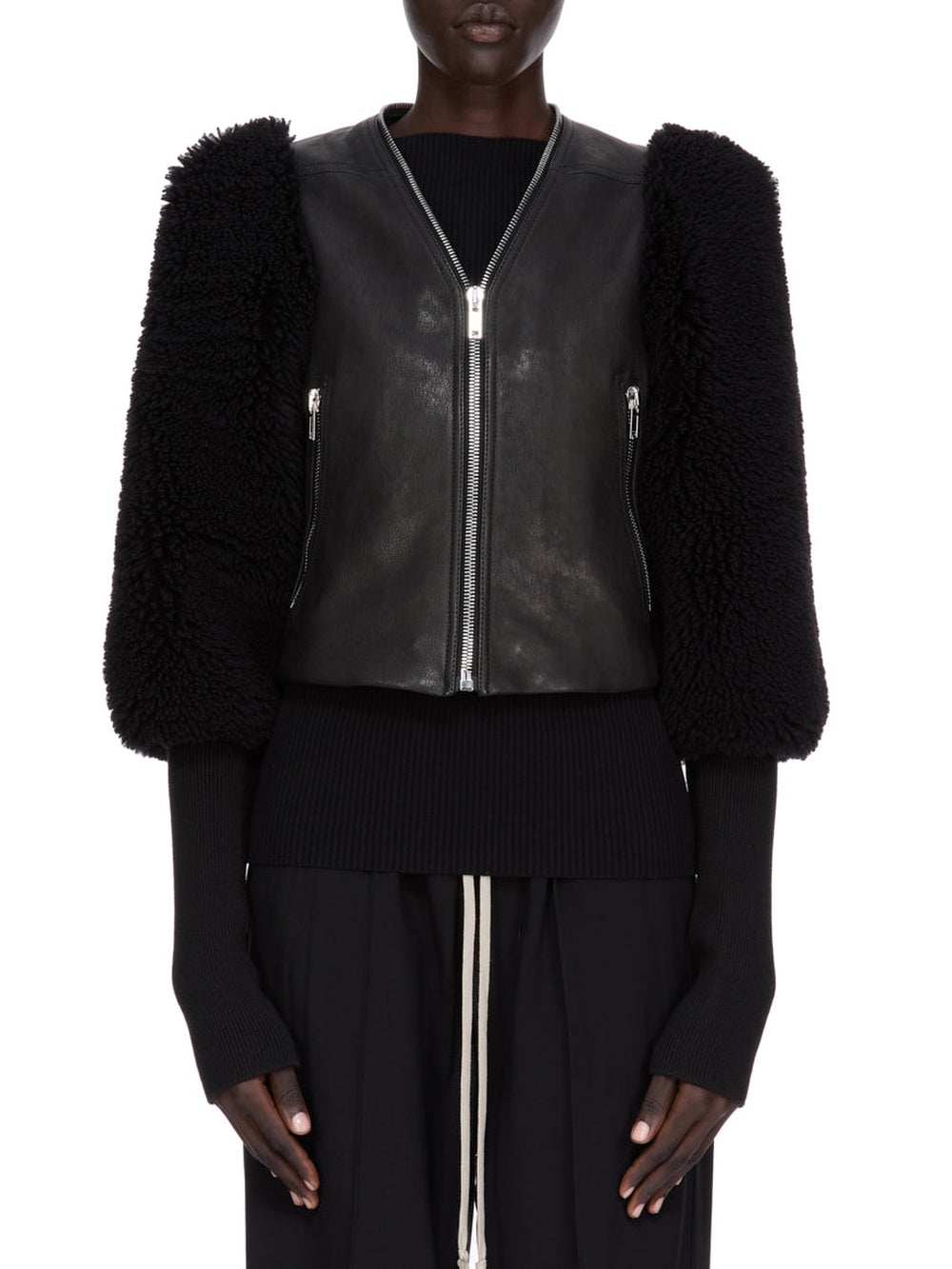 Klaus short sheepskin jacket - Black