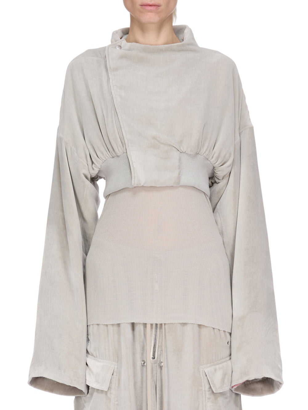 Hollywood Flight Short Bomber Jacket - Pearl