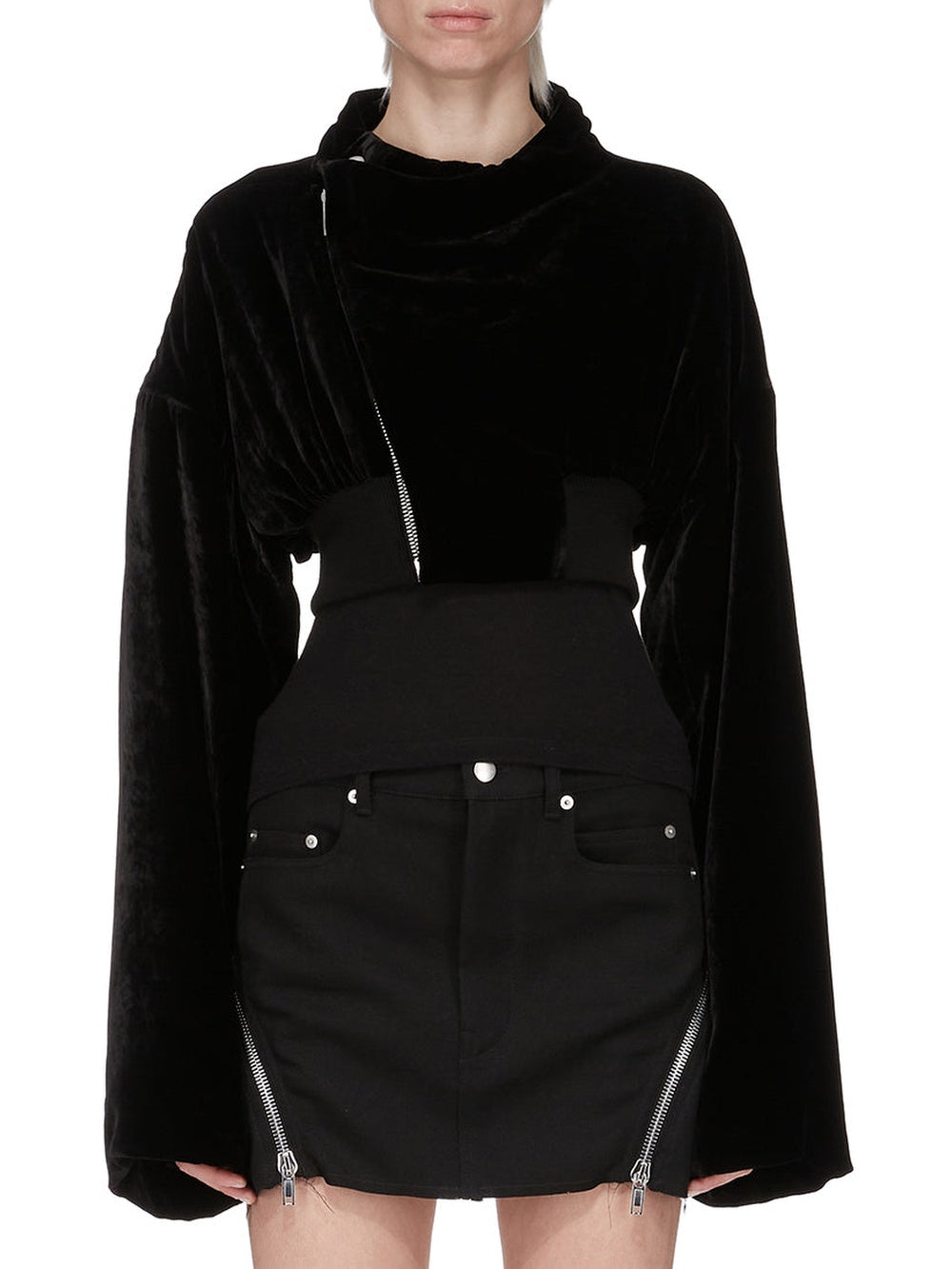 Hollywood Flight Short Bomber Jacket - Black