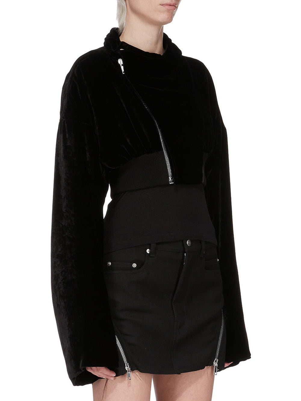 Hollywood Flight Short Bomber Jacket - Black
