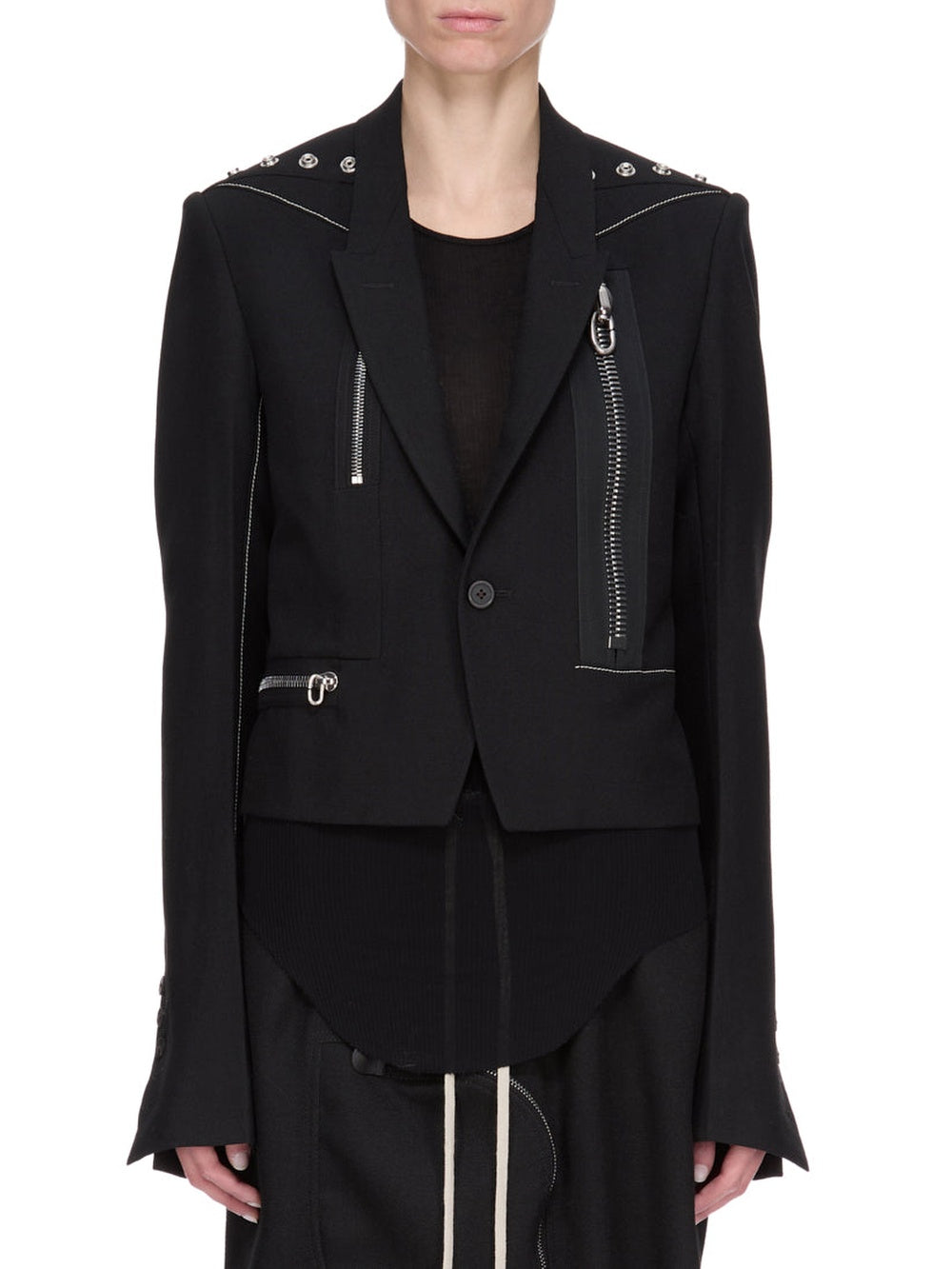 Alice wool jacket - Black & Pearl