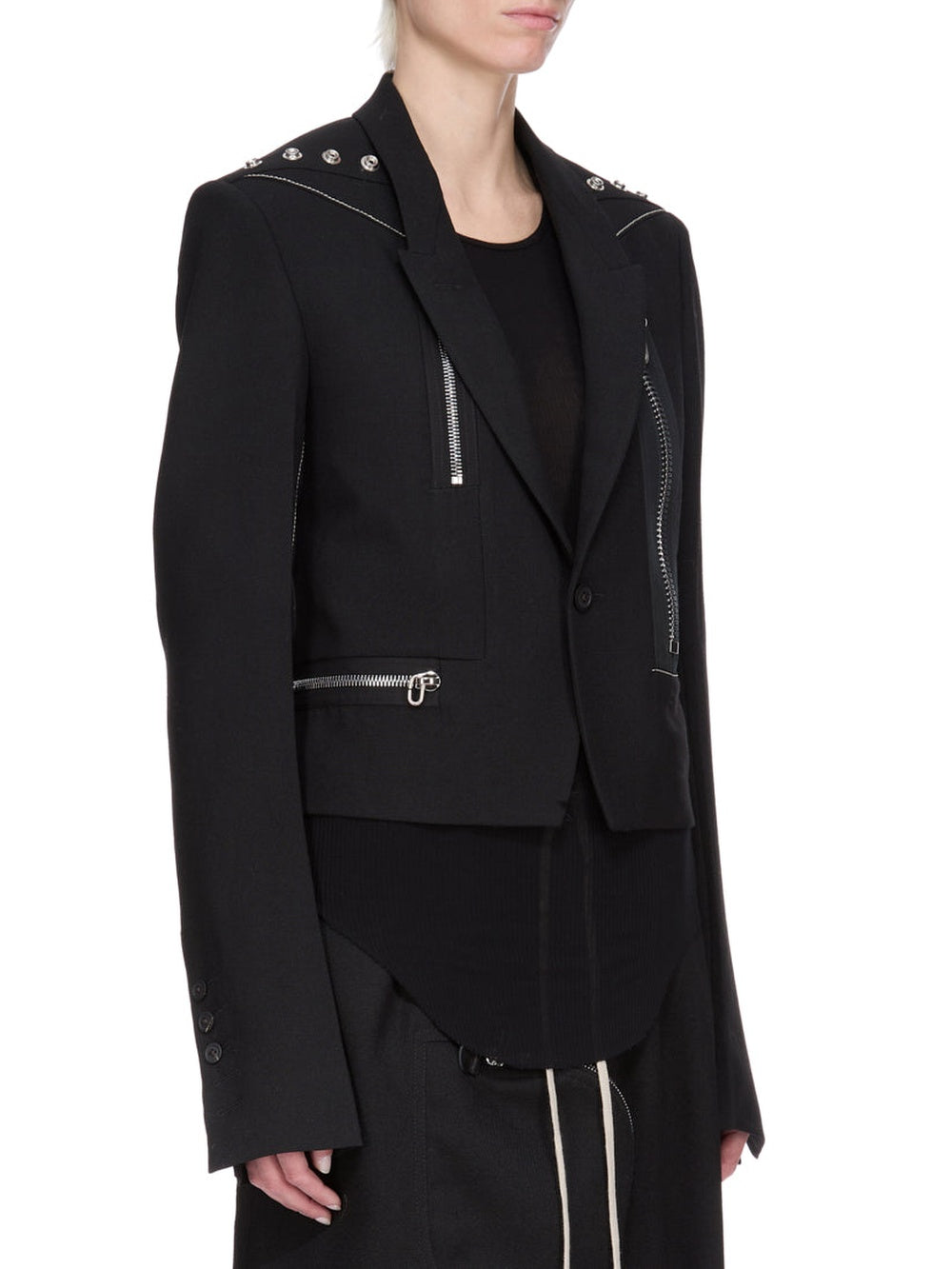 Alice wool jacket - Black & Pearl