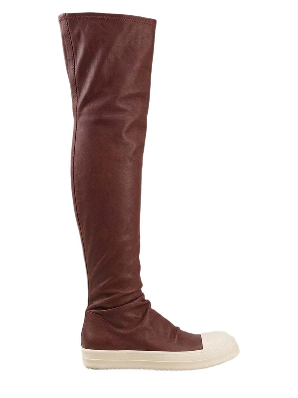 Stocking high-top trainers in leather - Rosewood, Milk & Milk