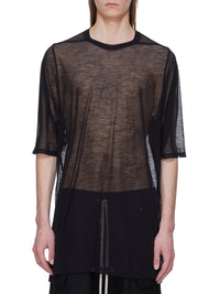 Jumbo T-shirt in a wool and silk blend - Black