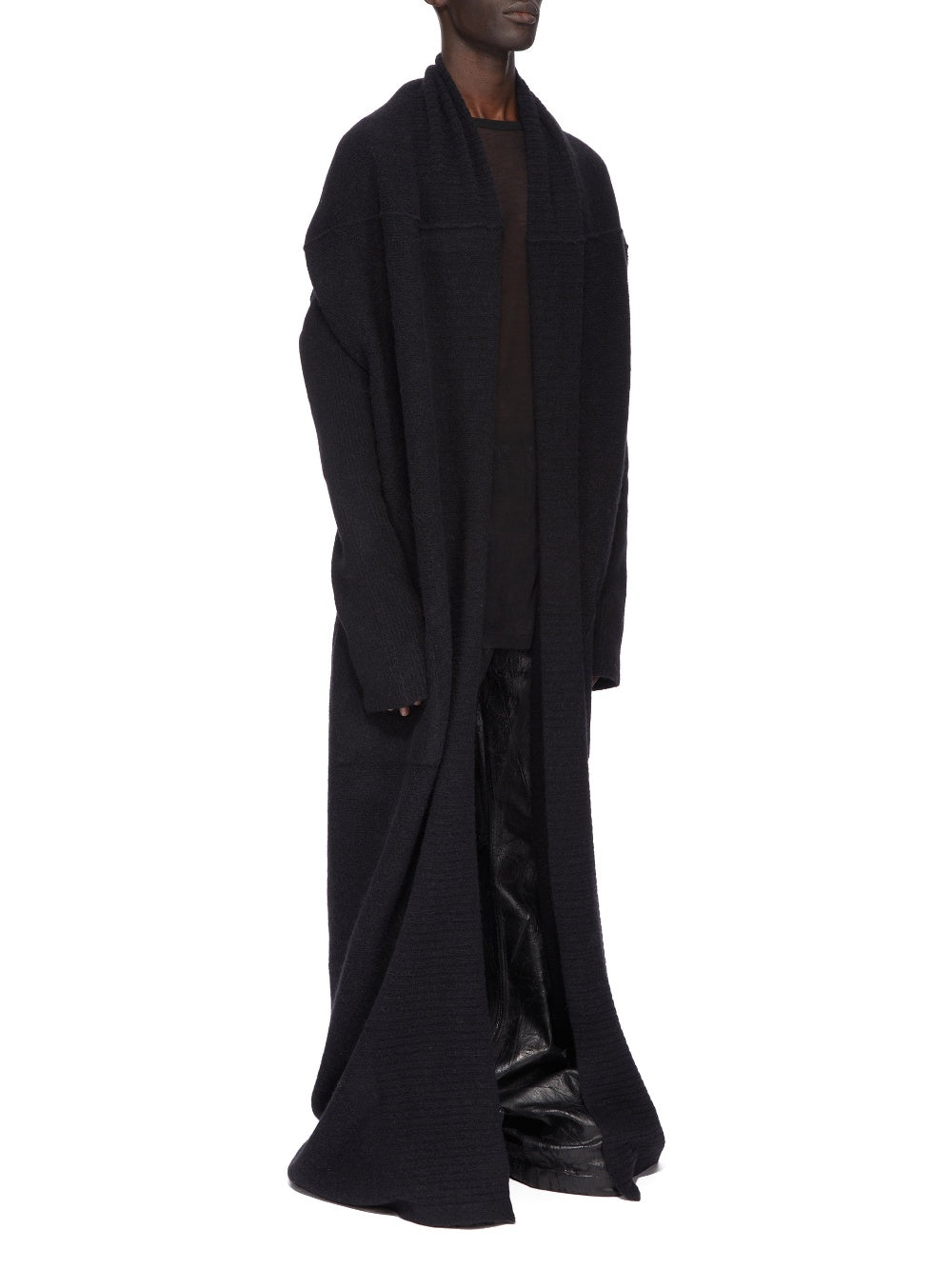 Cardigan long en laine - Black