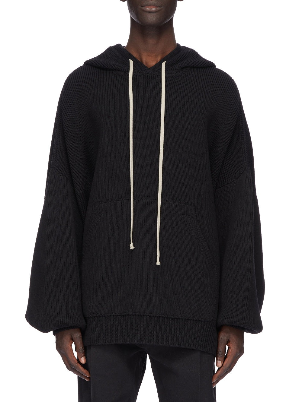 Hun wool hooded jumper - Black