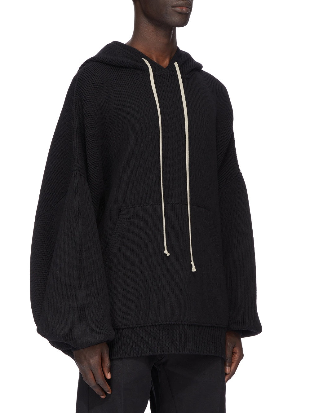 Hun wool hooded jumper - Black