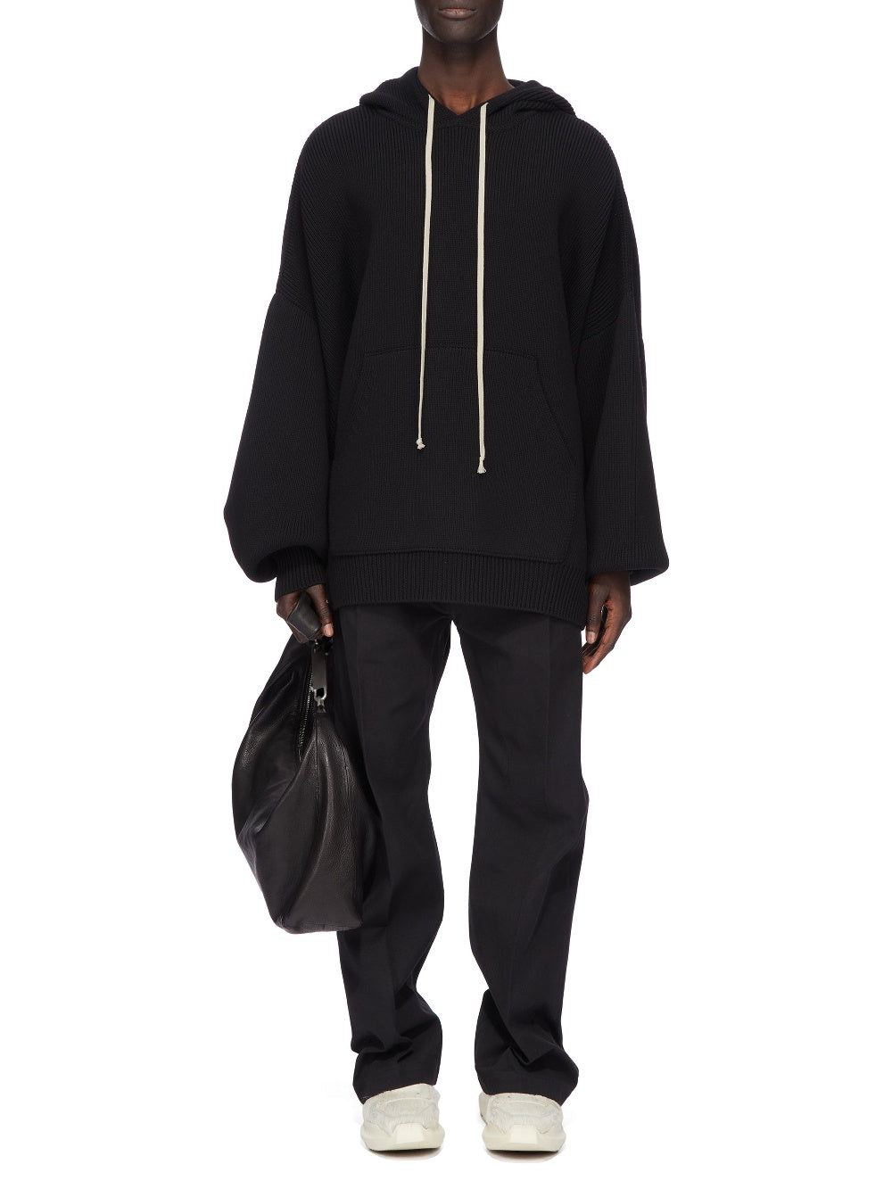 Hun wool hooded jumper - Black