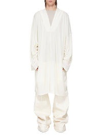 Kaftan Knee en laine et soie mélangées - Natural