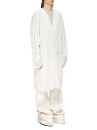 Kaftan Knee en laine et soie mélangées - Natural
