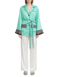 Chemise à broderies géométriques - Biscay Green