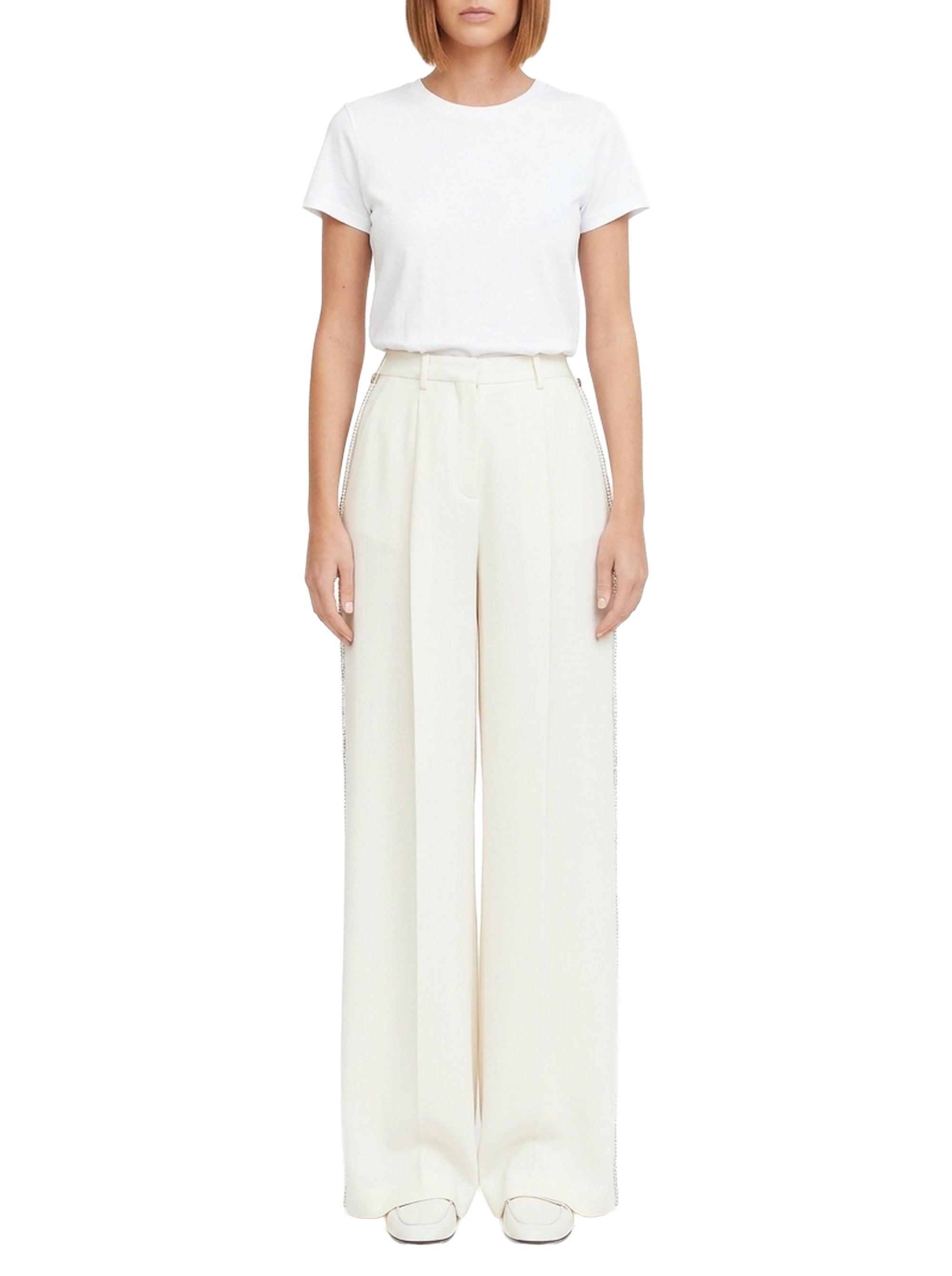 Wide leg trousers with rhinestones - Jet Stream