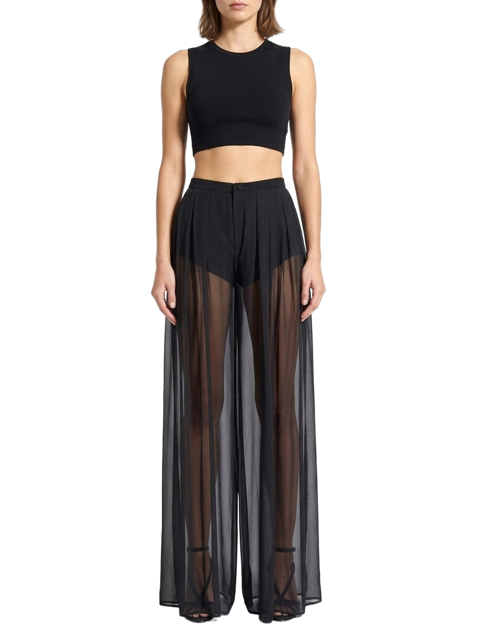 Pantalon avec short intégré en soie - Raven