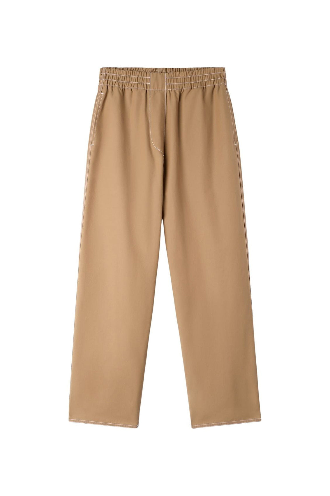 Trousers with elastic waistband - Dark Beige