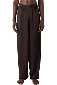 Trousers with elastic waistband - Brown