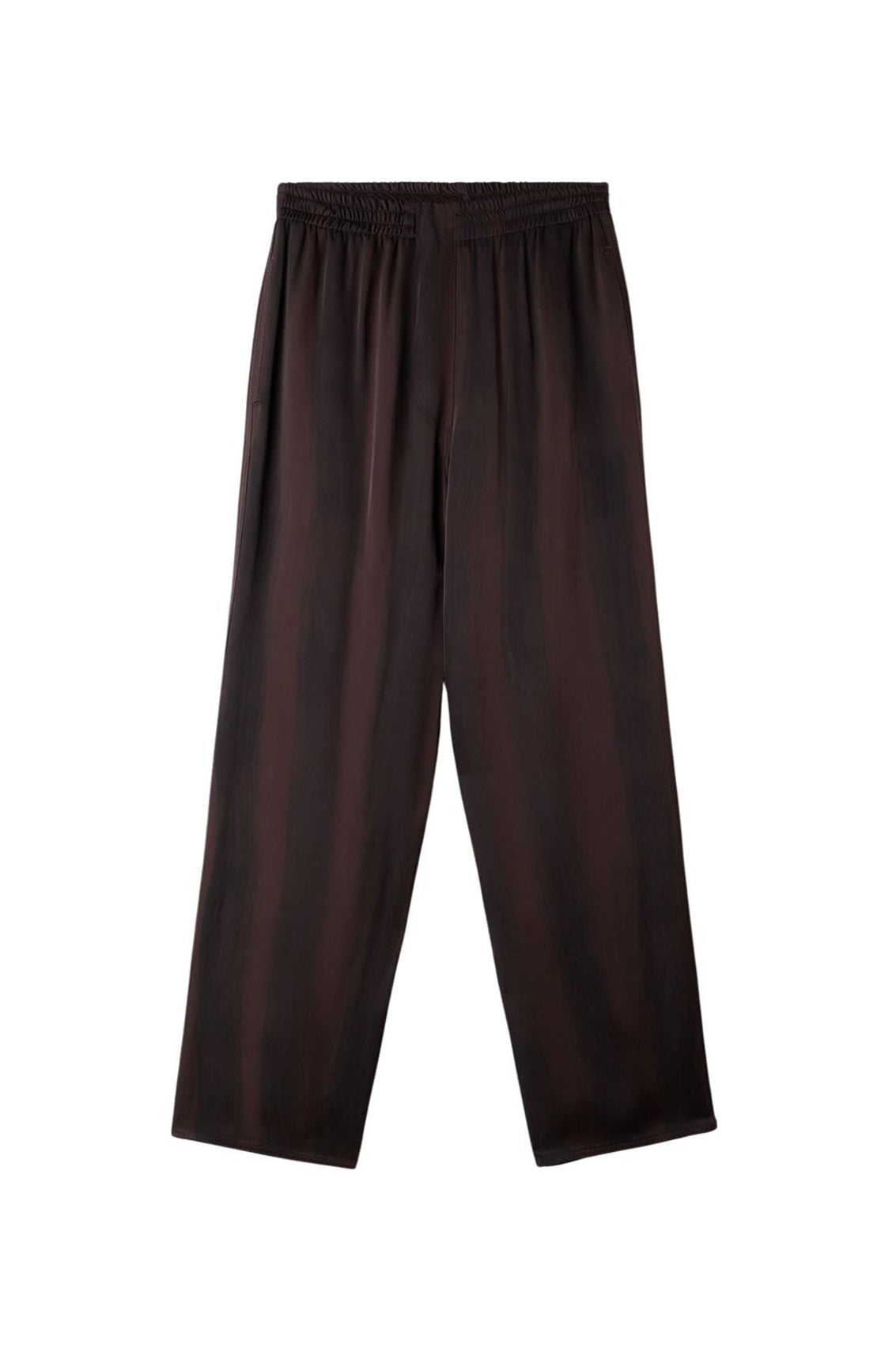 Trousers with elastic waistband - Brown