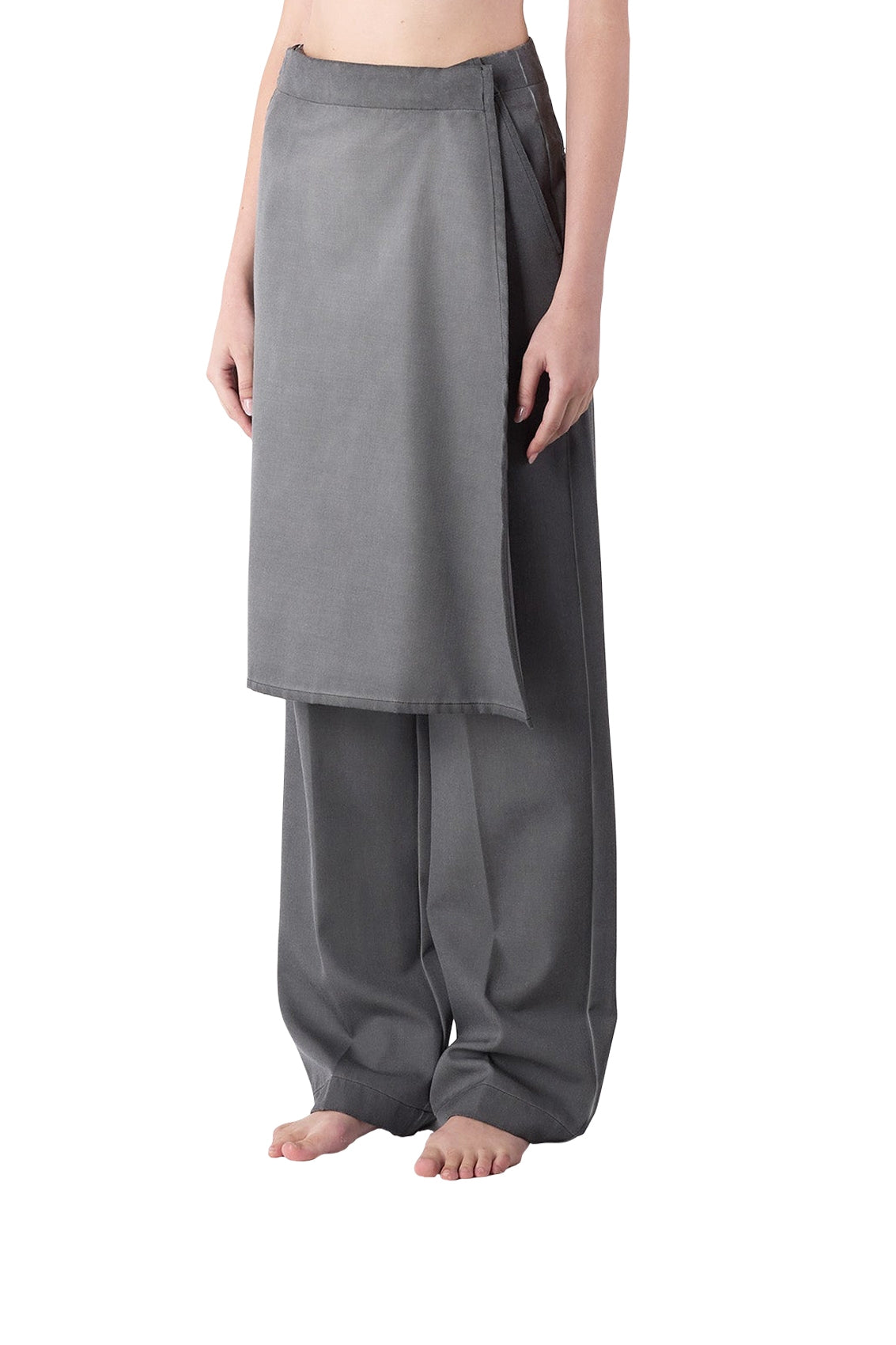 Wool skirt trousers - Grey