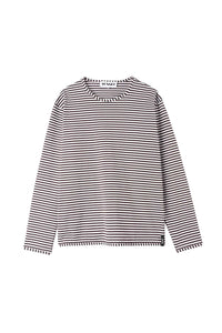 Long-sleeved striped T-shirt - Brown & Optical White