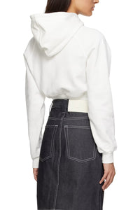 Embroidered short hoodie - Dust