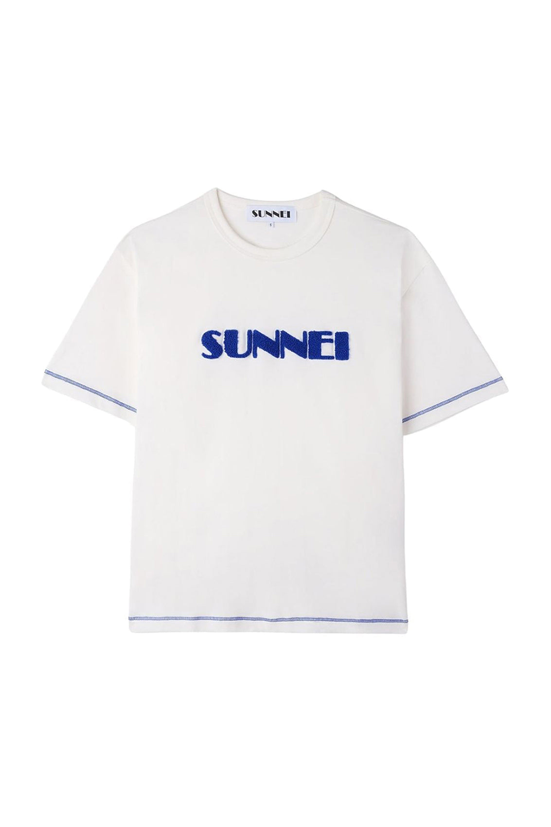 Classic logo T-shirt - Off White & Electric Blue